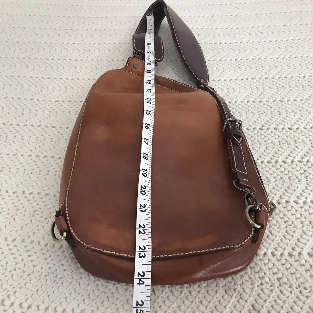 Artisan Colorblock leather cross body Sling bag mini Teardrop backpack